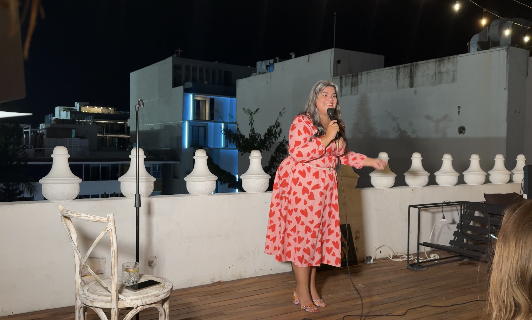 Fernanda Gutierrez performing on stage